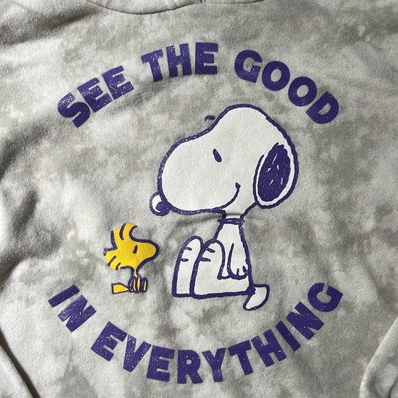 Peanuts - Summer Edition - Snoopy & Woodstock Relaxing - Cropped Pullover Hoodie - Picture 2 of 12